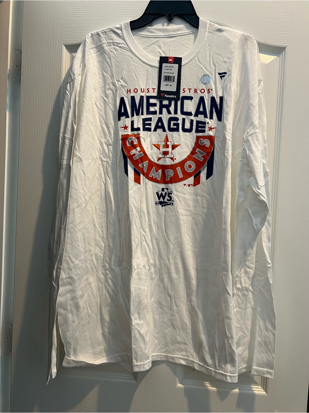 Houston Astros American League Champions Long Sleeve Tee - White/Orange/Navy